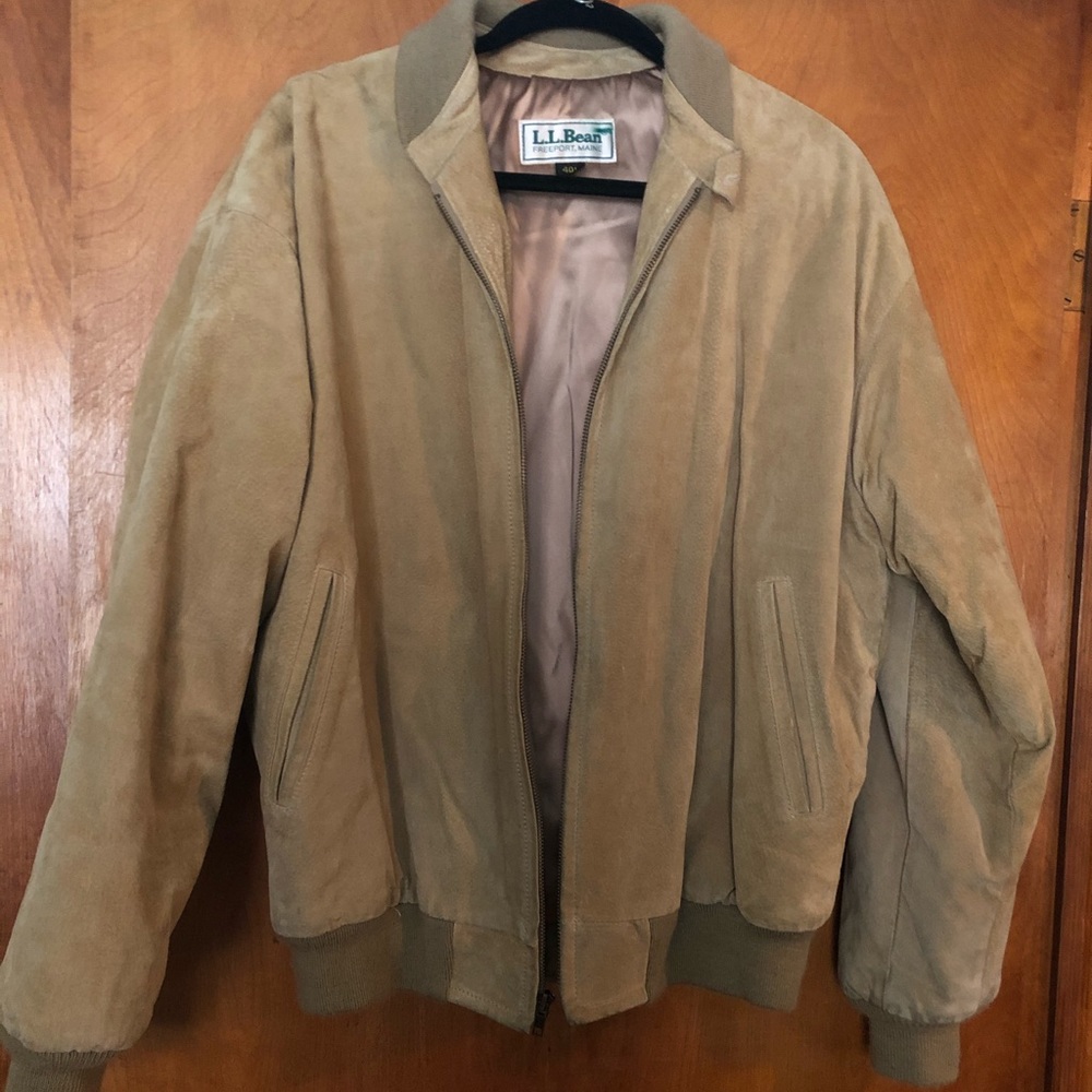 LLBean Vintage Satin lined Suede Jacket